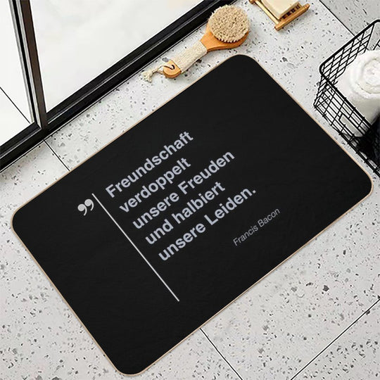 Francis Bacon Zitat Über Freundschaft Auf Deutsch  Long-Lasting Bath Mat