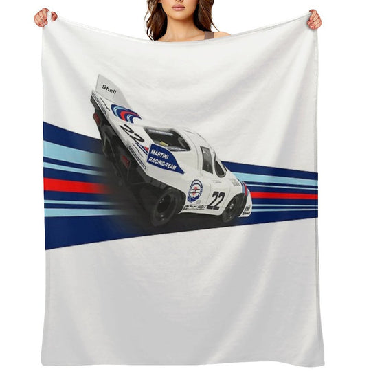 Porsch 917 Martini Racing 1971 Travel-friendly Throw Blanket