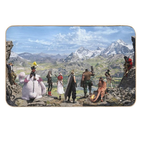 Cloud, Aerith, Tifa, Barret, Red XIII, Cid, Yuffie, Vincent, Cait Sith  - Ahead On Our Way [Rebirth]  Multi-Purpose Bath Mat
