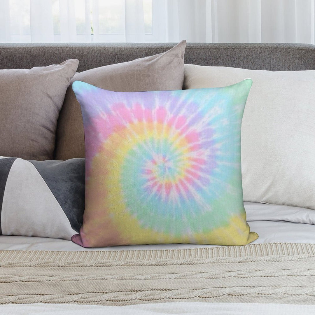 Rainbow Tie Dye Soft Decorative Cover Throw Pillow