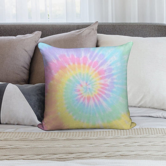Rainbow Tie Dye Soft Decorative Cover Throw Pillow
