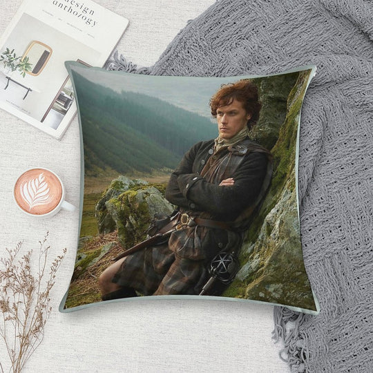 Outlander Jamie Fraser Soft Hidden Zipper Throw Pillow
