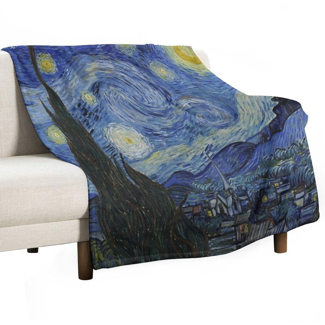 Starry Night (Vincent Van Gogh) Shrink-resistant Throw Blanket