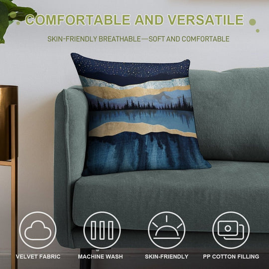 Midnight Lake Soft Multiple Sizes Throw Pillow