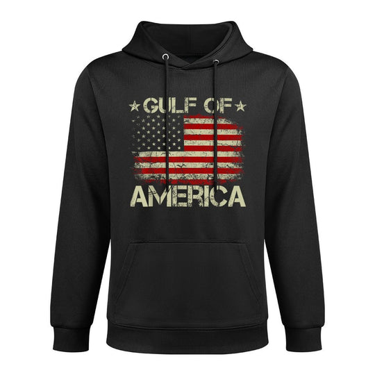 Gulf of USA America Vintage American Flag Patriotic Cotton-Polyester Blend Hoodie