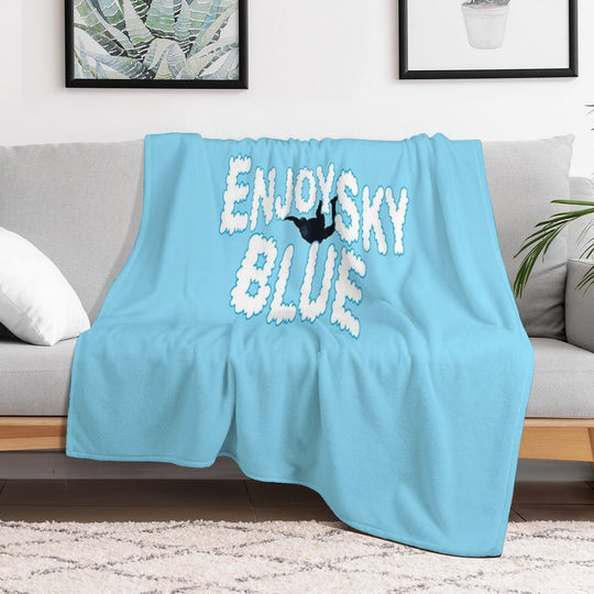 Enjoy Sky Blue Shrink-resistant Throw Blanket