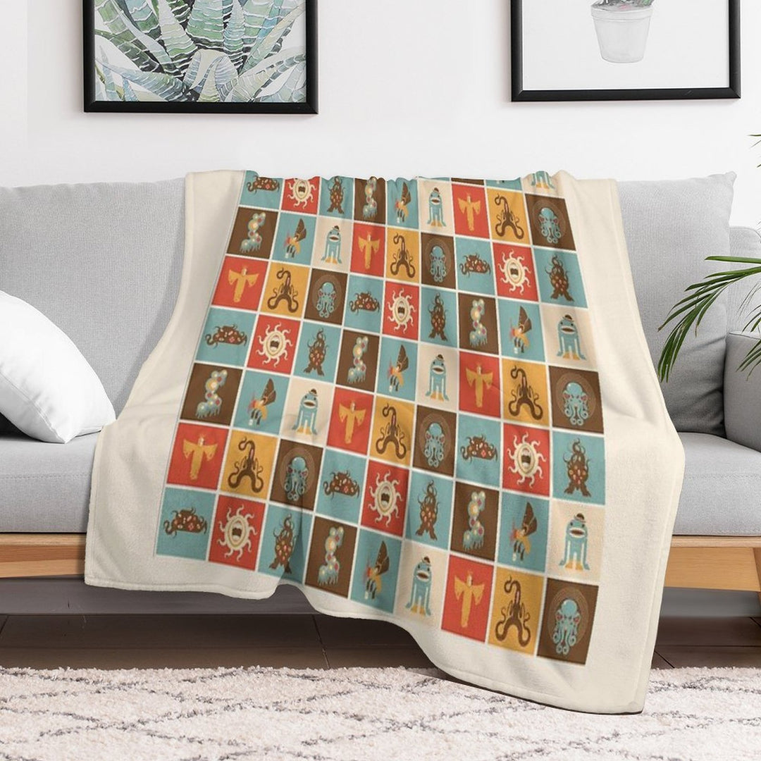 The Lovecraftian Squares Lightweight Throw Blanket