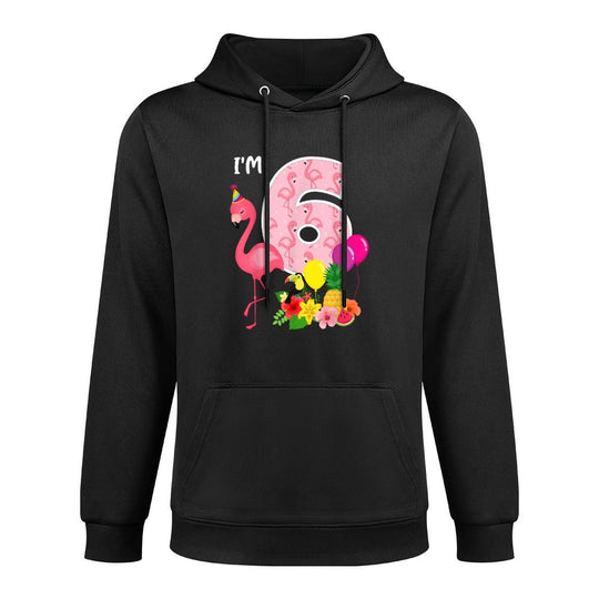 Flamingo Birthday Im 6 Tropical Flamingo Theme 6th Birthday Pilling-Resistant Hoodie