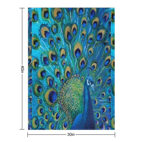 Beautiful Painted Peacock in Its Full Glory All-season Throw Blanket