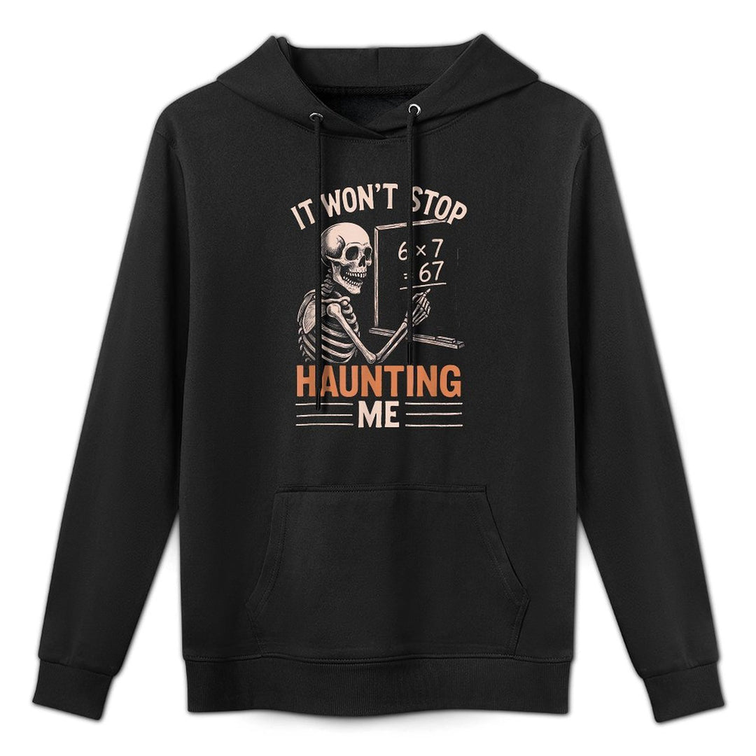 Haunted by 67 Skeleton Math Teacher Student Halloween Humor Versatile Streetwear Hoodie