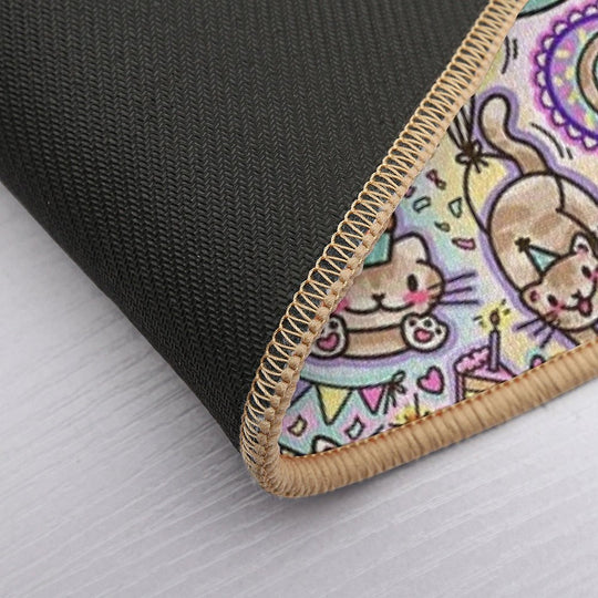 Silly Birthday Cat (shiratwig)  Stain-Proof Bath Mat