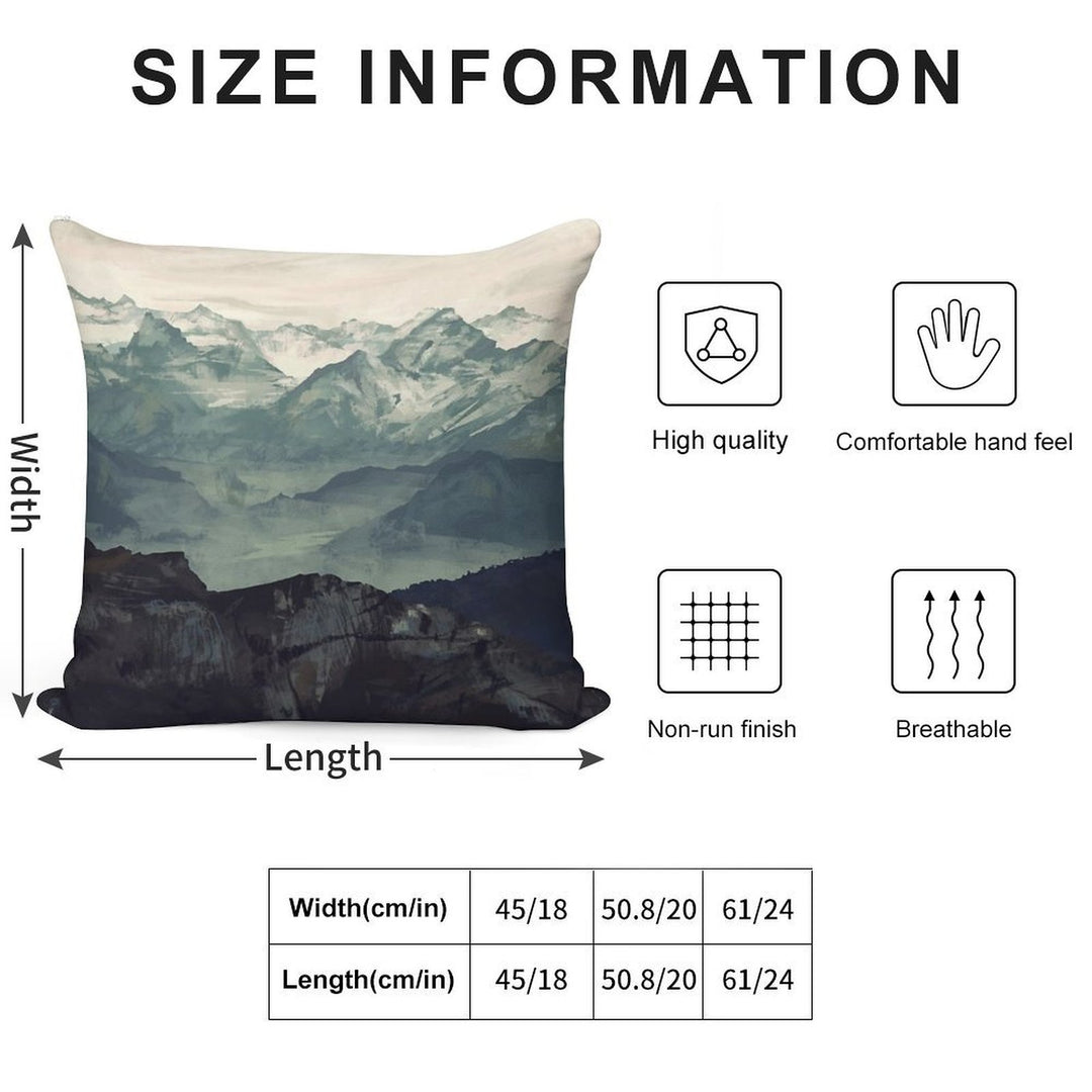 Mountain Fog Soft Washable Throw Pillow