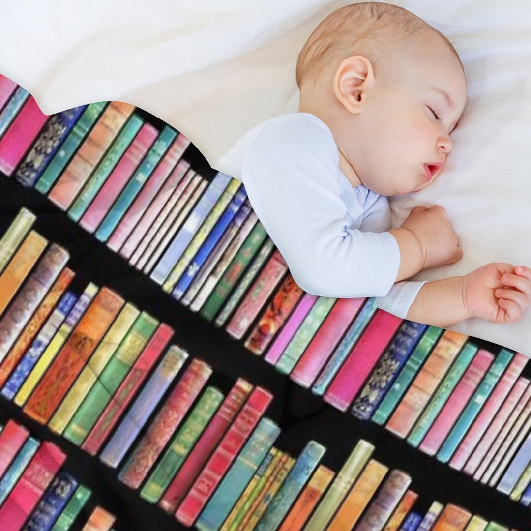 Bookworms Delight  Antique Book Library for Bibliophile Comfort Throw Blanket