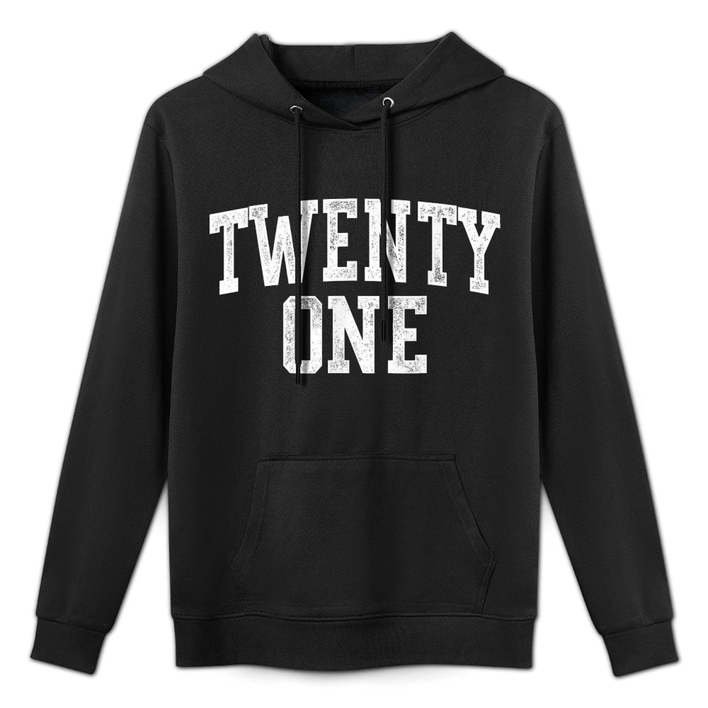 Twenty One Minimalist 21st Birthday Design 21-Year-Old Adjustable Hood Hoodie