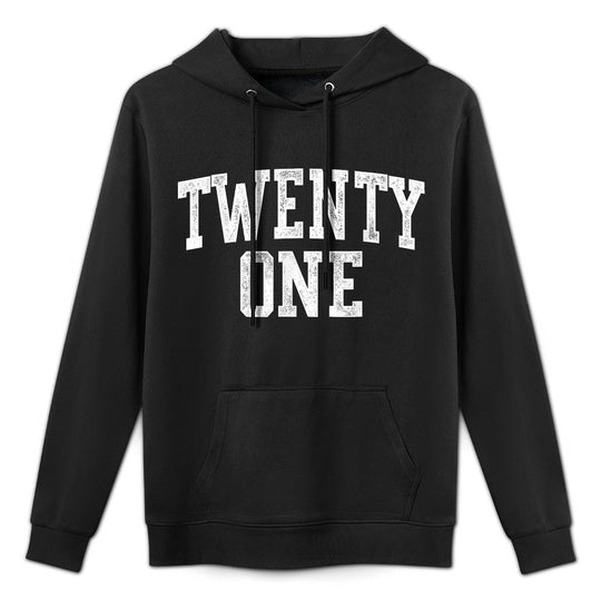 Twenty One Minimalist 21st Birthday Design 21-Year-Old Adjustable Hood Hoodie