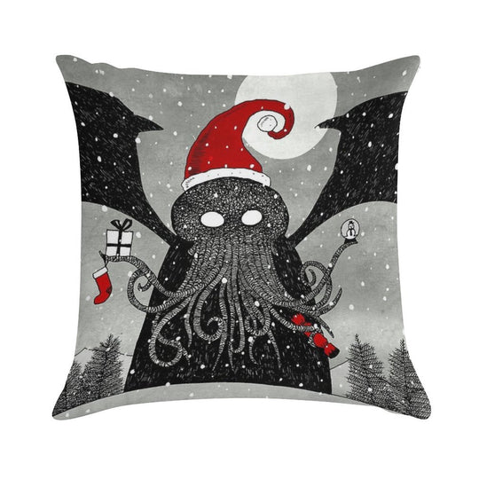 A Cthulhu Christmas Soft Fade-Resistant Throw Pillow