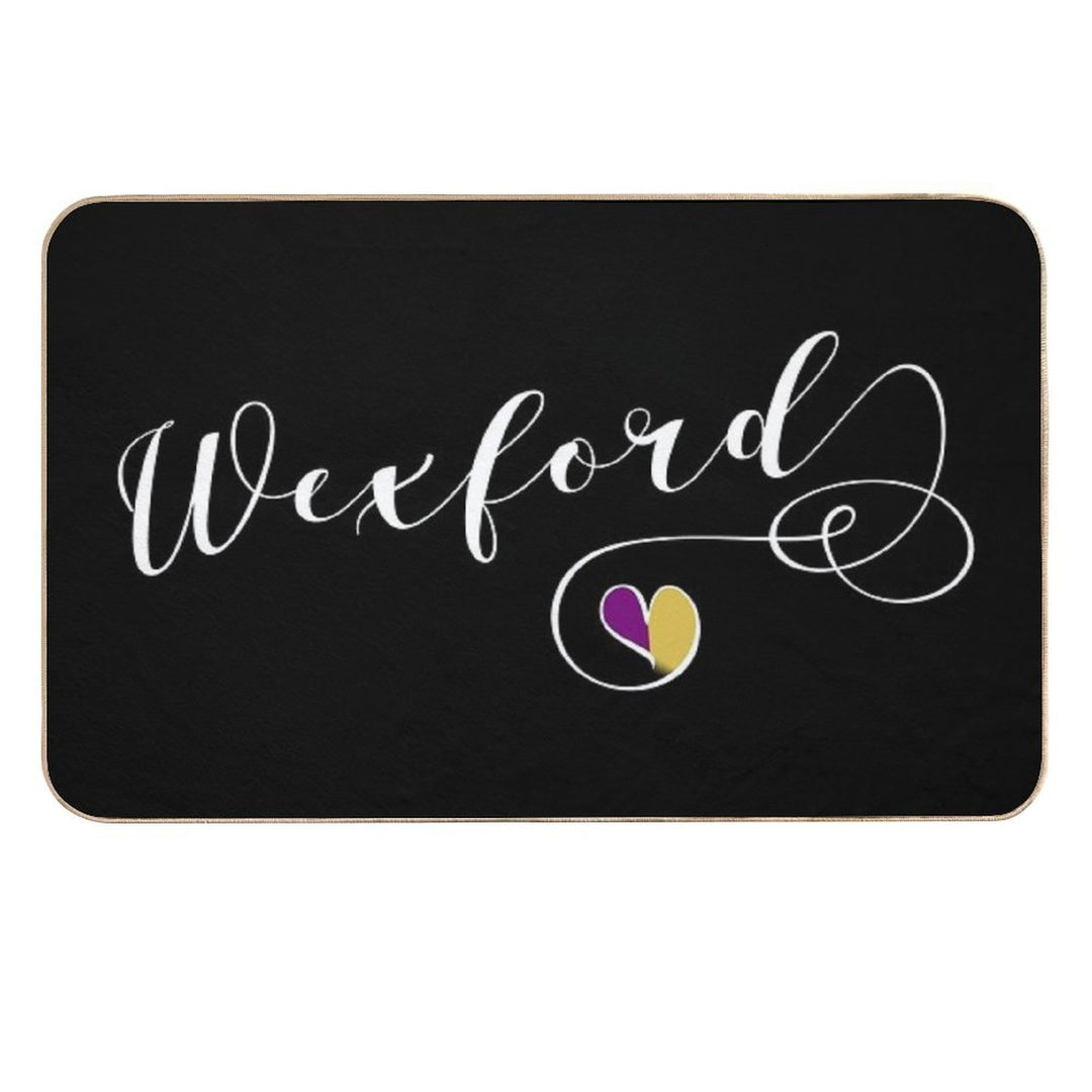Wexford County Colours Flag Heart, Loch Garman, Ireland, Irish  Non-Slip Bath Mat