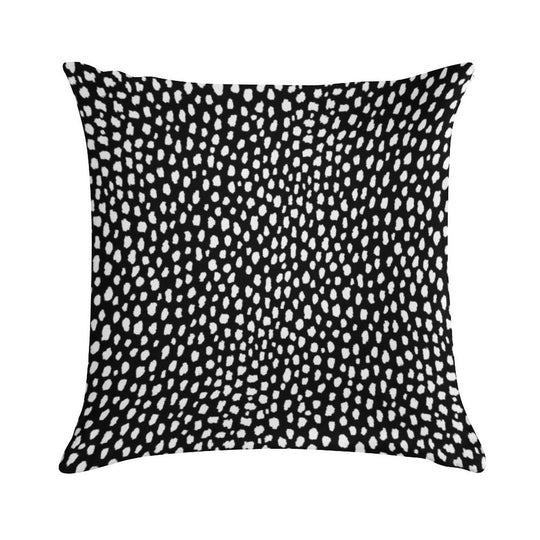 Handmade Polka Dot Brush Strokes (black And White Reverse Dalmatian) Soft Luxury Feel Throw Pillow