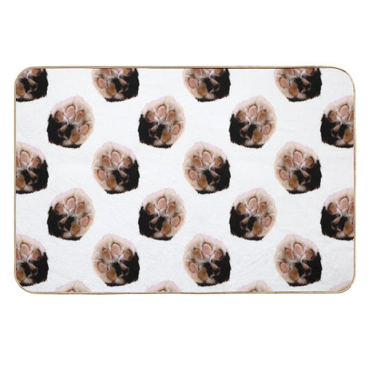 Calico Kitty Paw Pattern  Long-Lasting Bath Mat