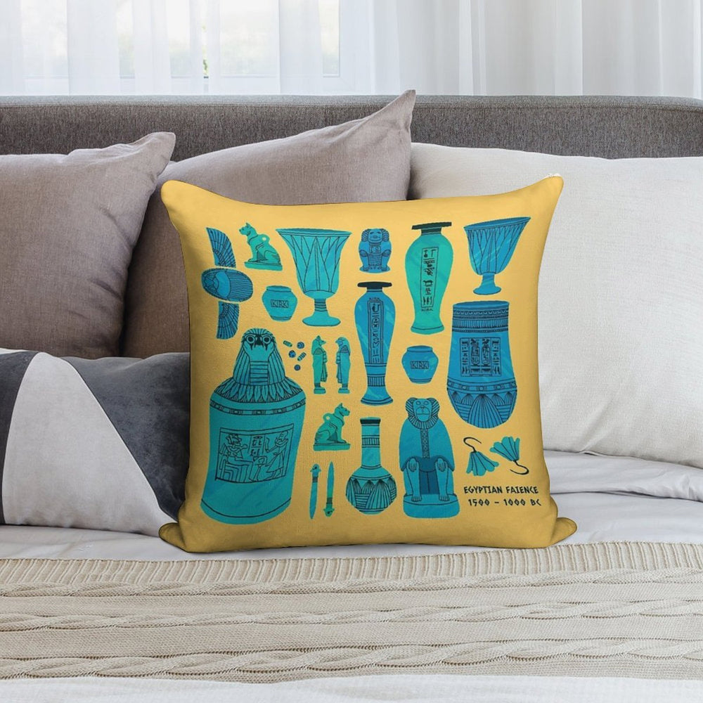 Egyptian Faience Soft Warmth Comfort Throw Pillow