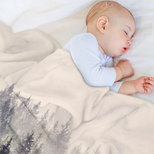 Come Home  Romantasy Moody Wilderness Dream Forest With Cascadia Trees Covered In Magic Fog Durable Throw Blanket