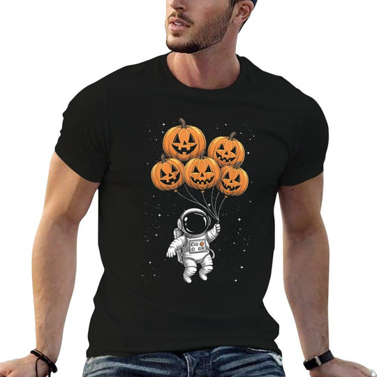Halloween Astronaut Pumpkin Balloons Kids  Odor-resistant T-Shirt