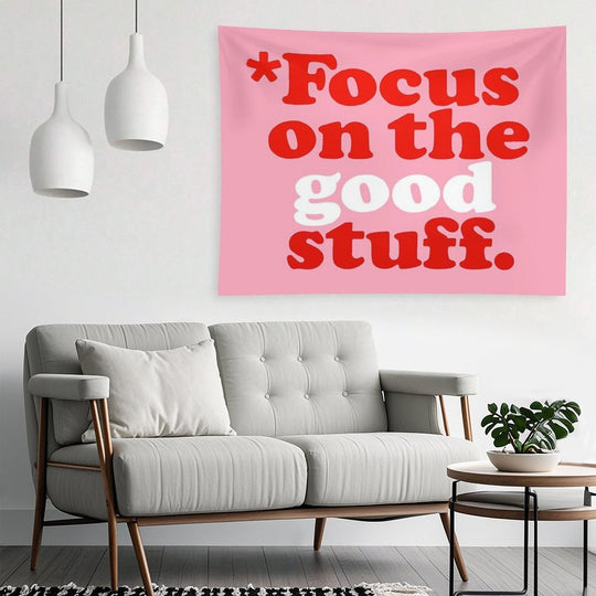 Focus On The Good Stuff {Pink & Red Version} Tapestry