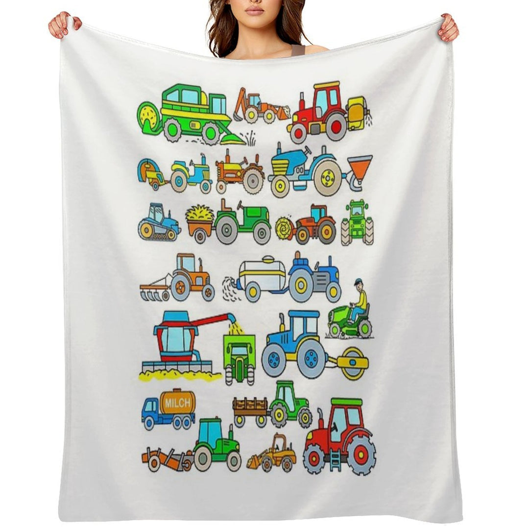 Tractors Farm Vehicles Durable Throw Blanket