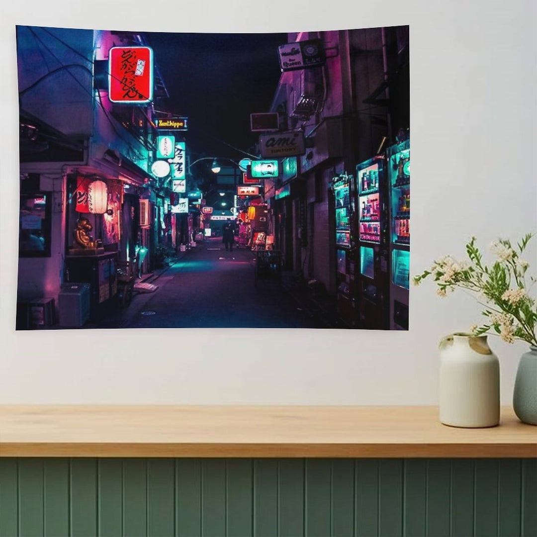 Late Night in Shinjuku's Golden Gai Tapestry