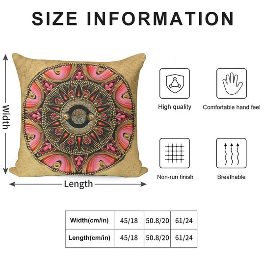 The Mandala of Self-Love Soft Short Plush Fabric Throw Pillow