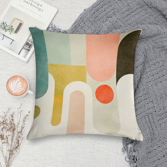 Geometry Shapes Abstract 9 Soft Bedroom Essential Throw Pillow
