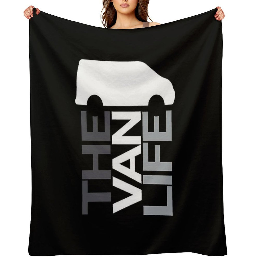 The Van Life Logo  Greyscale Comfort Throw Blanket