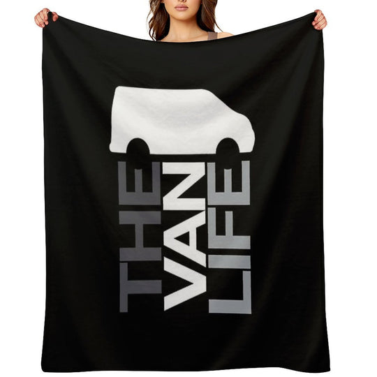 The Van Life Logo  Greyscale Comfort Throw Blanket