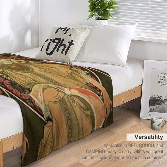 Alphonse Mucha -1860 - 1939 Durable Throw Blanket