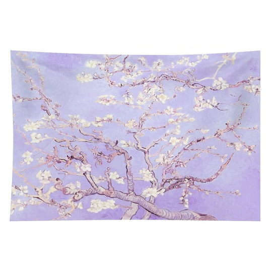 Vincent Van Gogh Almond Blossoms Lavender Tapestry