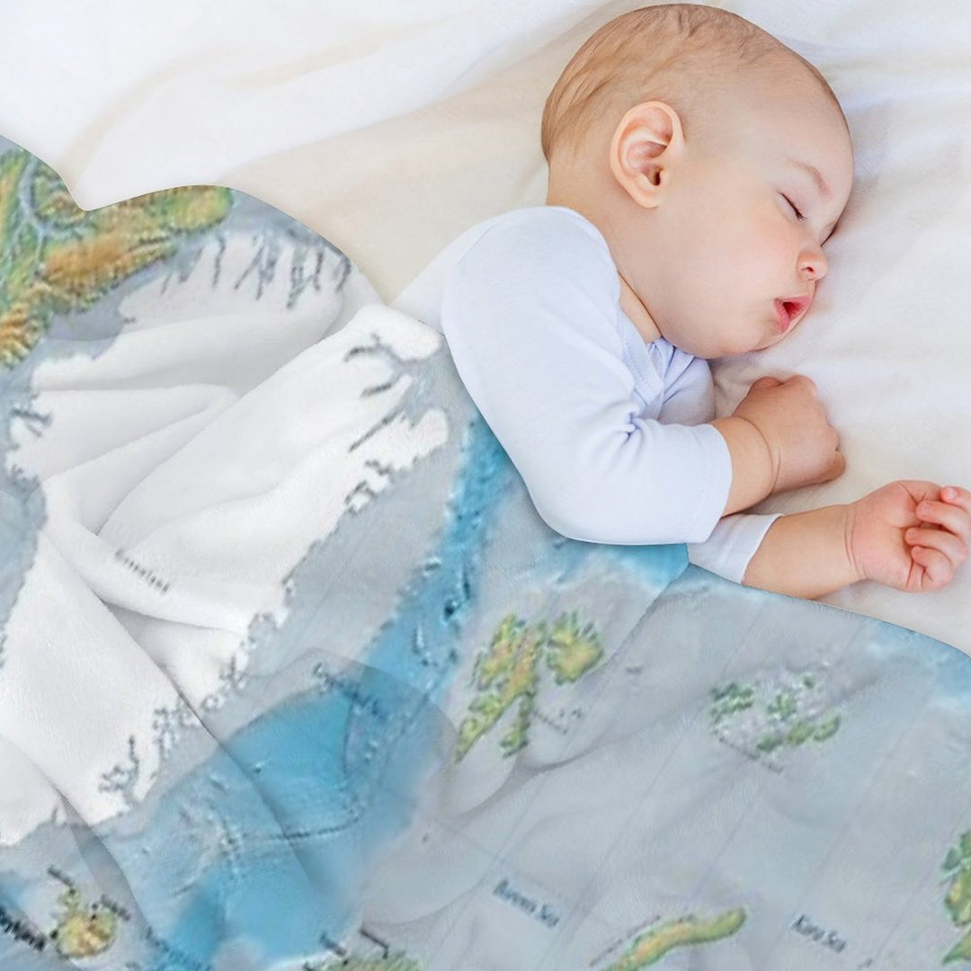 Huge Detailed World Map - Great for Homeschooling Eco-conscious Throw Blanket