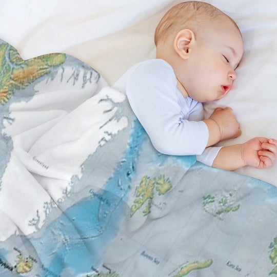 Huge Detailed World Map - Great for Homeschooling Eco-conscious Throw Blanket