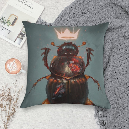 King Beetle Soft Shrink-Resistant Throw Pillow