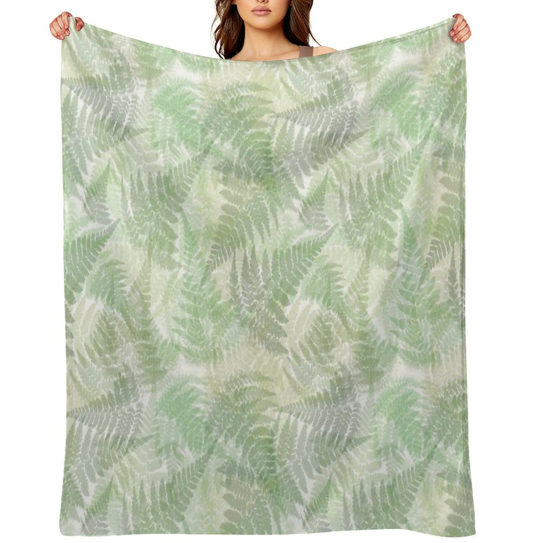 Fern Leaves Pattern All-season Throw Blanket