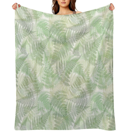 Fern Leaves Pattern All-season Throw Blanket
