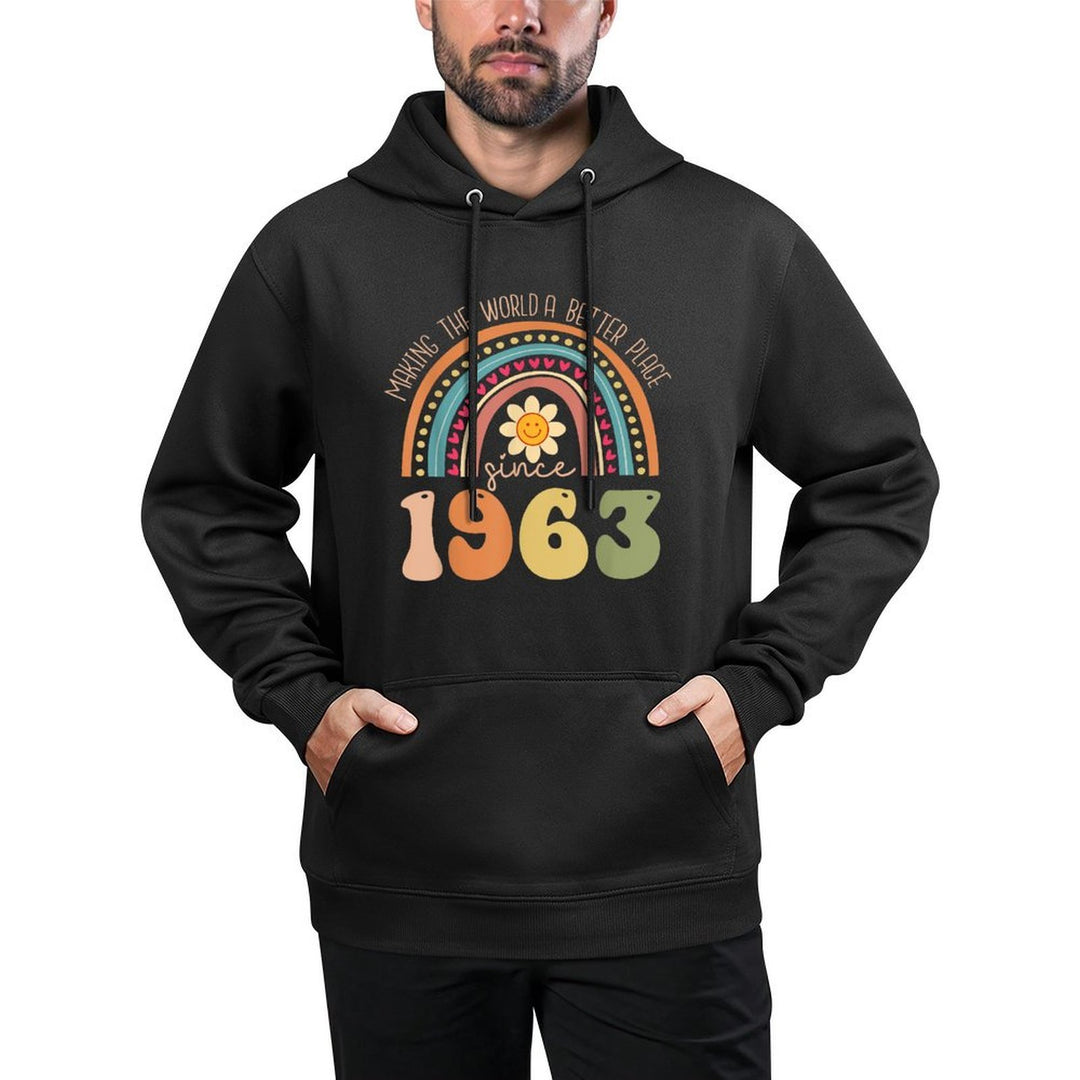 Turning 60 Retro 1963 60th Birthday for Women Machine Washable Hoodie