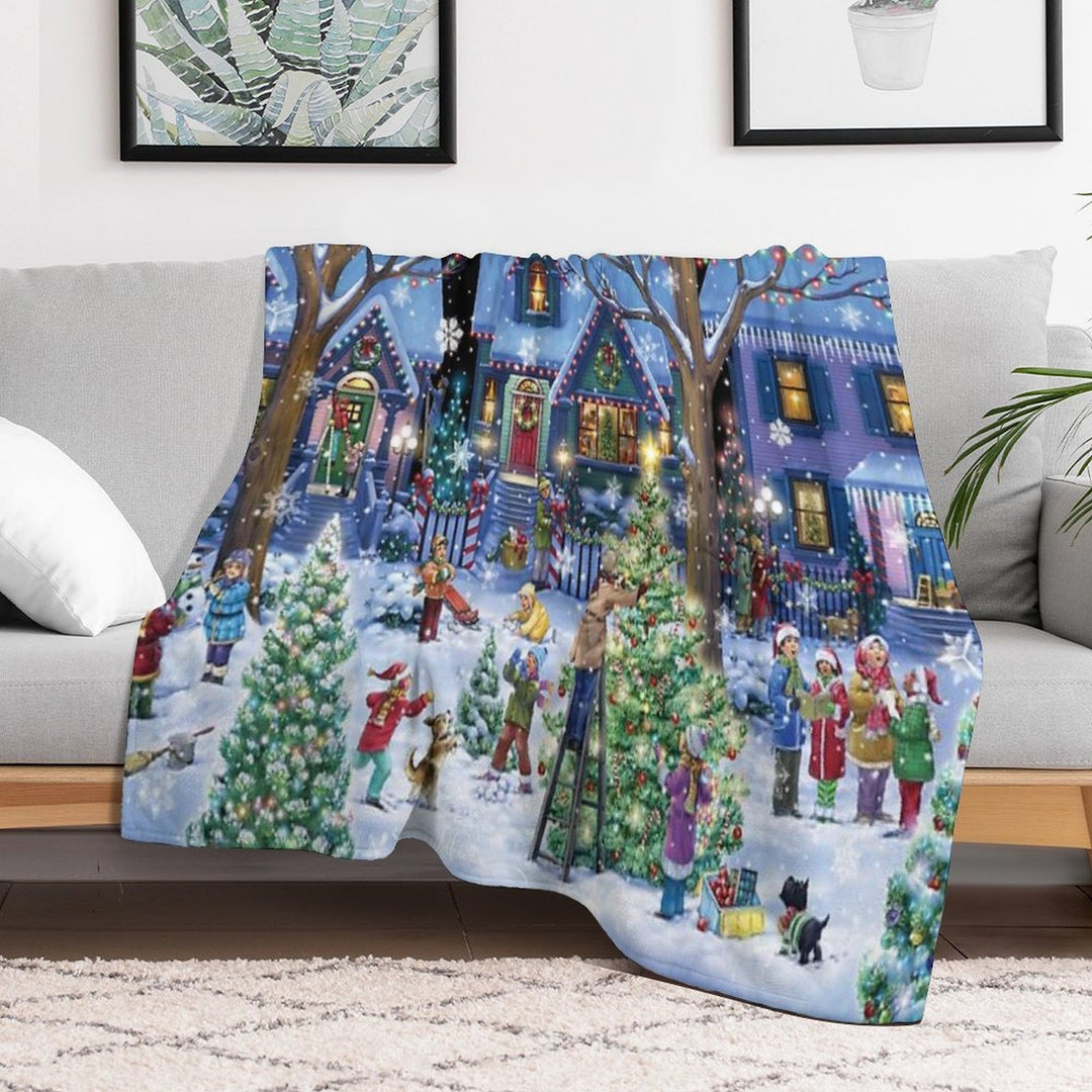 Decorating for Christmas All-season Throw Blanket