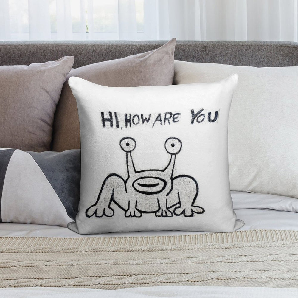 Daniel Johnston Hi How Are You Austin TX Soft Warmth Comfort Throw Pillow