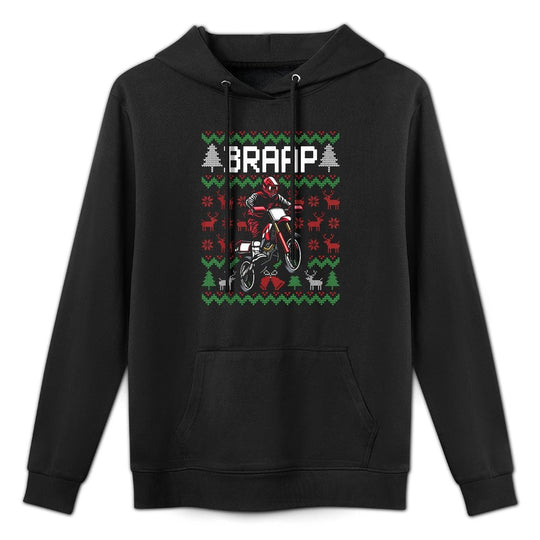 Christmas Motorcycle Motocross Braap Dirt Bike All-Day Comfort Hoodie