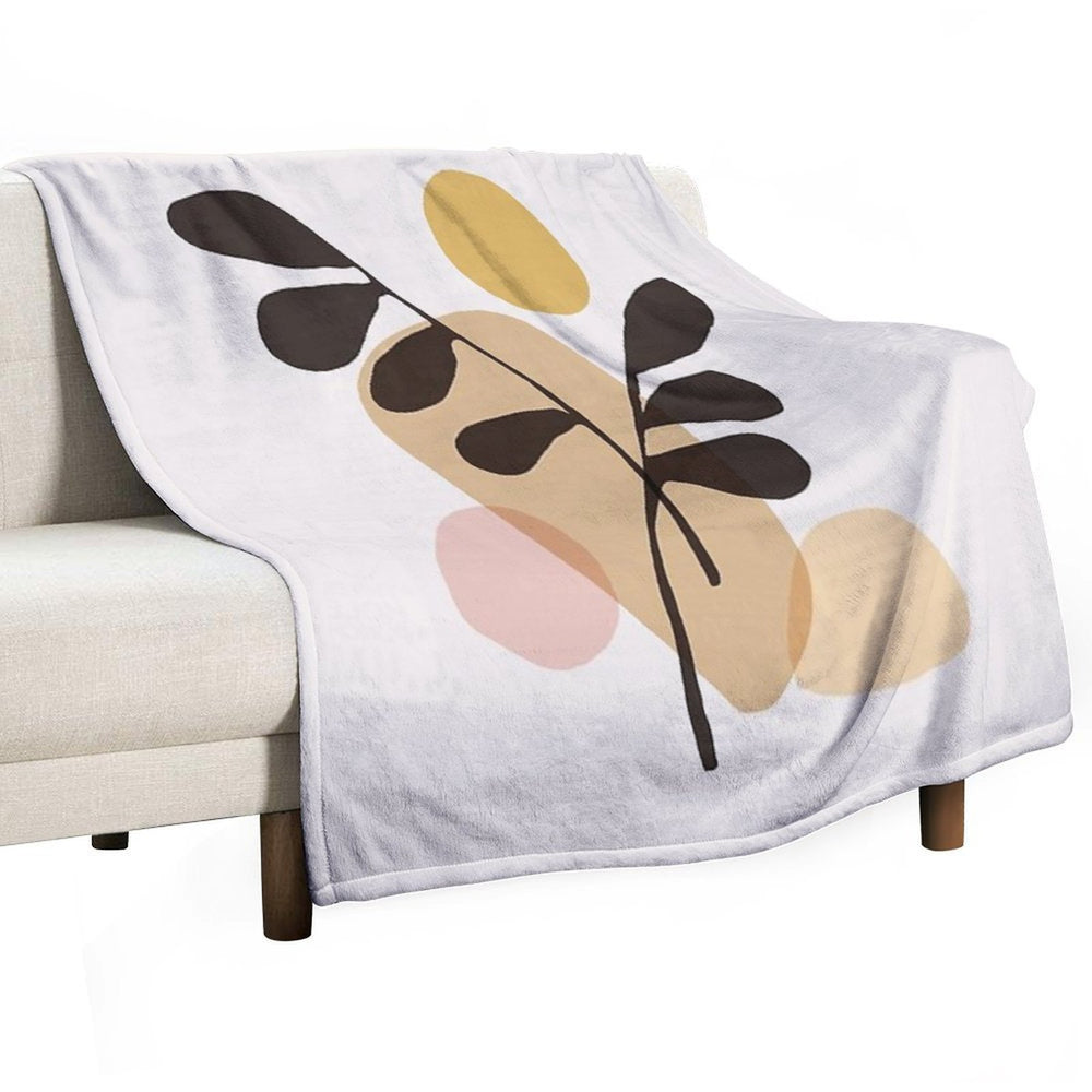Abstraction_Bohemian_PLANTS_SUN_ART Wrinkle-free Throw Blanket