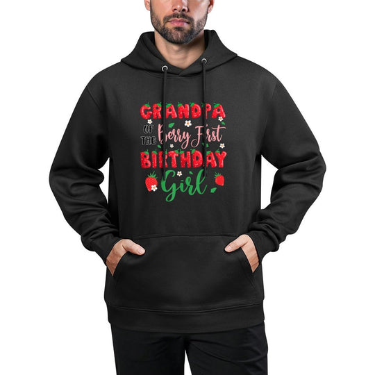Grandpa of The Berry First Birthday Girl Strawberry Father Shape Retention Hoodie