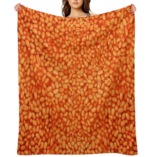 Baked Beans In Things Pattern Wrinkle-free Throw Blanket