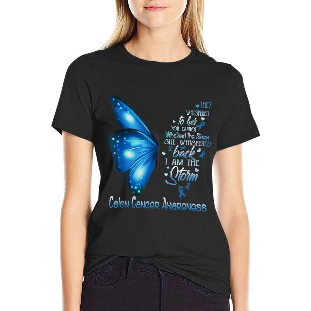 I Am The Storm Colon Cancer Awareness Butterfly  Durable T-Shirt