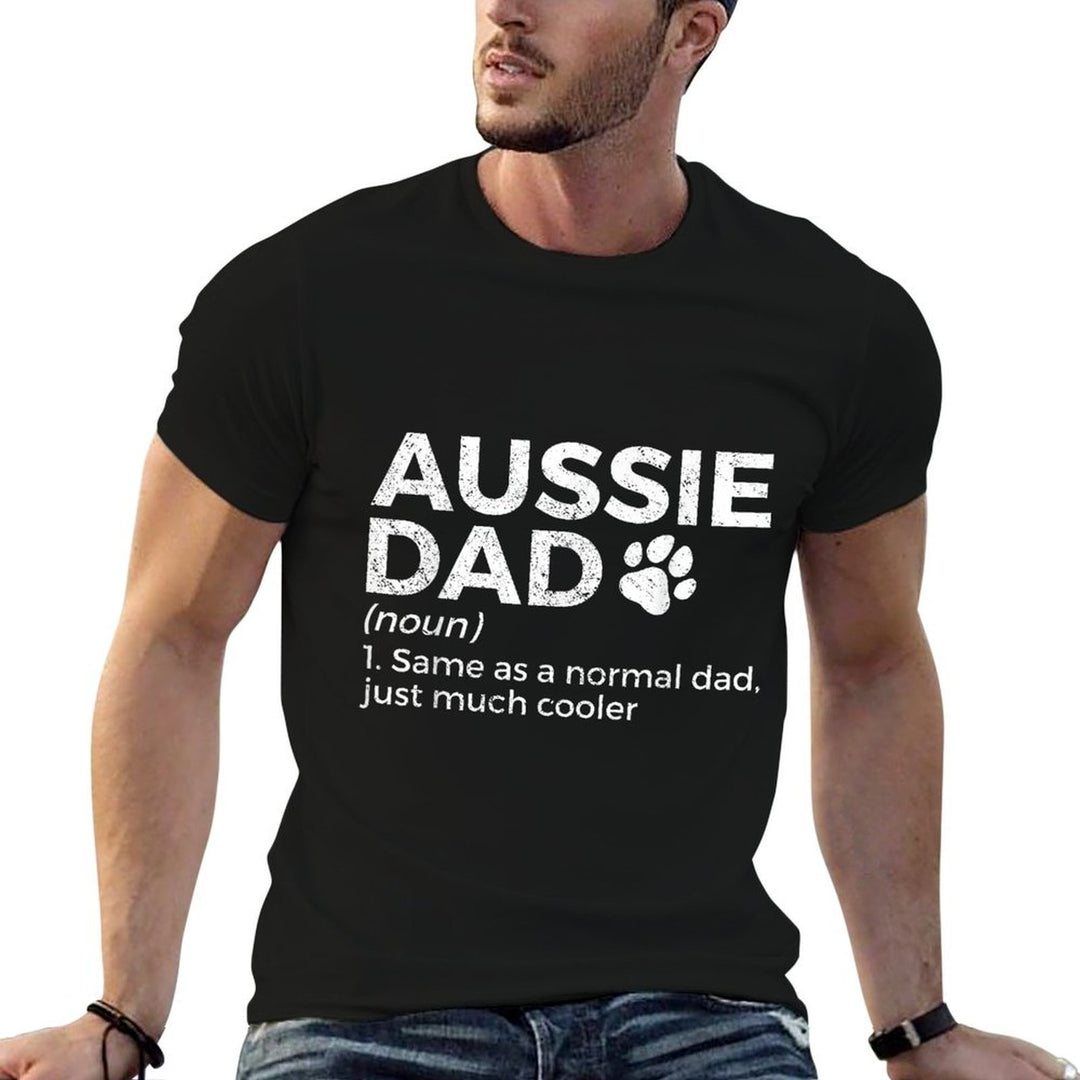 Funny Aussie Dad Definition Australian Shepherd Dog Dad Men Women Girls Kids  Relaxed-fit T-Shirt