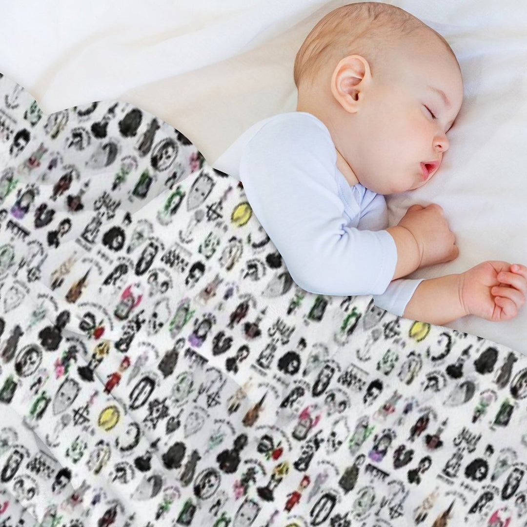 Ghost Collage Design Easy Care Throw Blanket